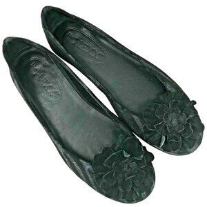 The Flexx Black Flower Detail Slip On Ballet Flats Womens Size US 6 Euro 37